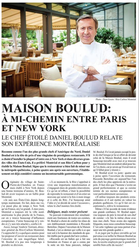 Maison Boulud: À mi-chemin entre Paris et New-York