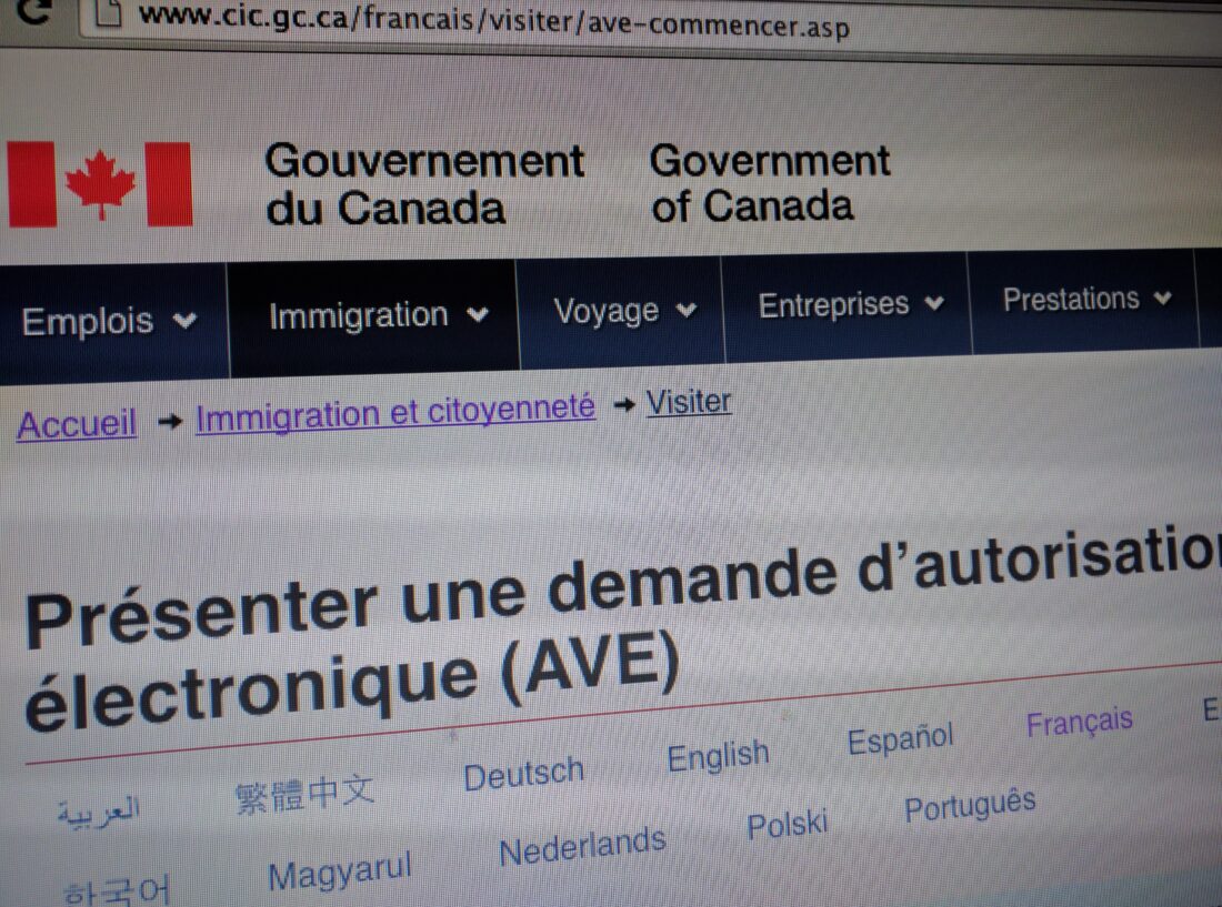 Demande d'AVE pour le Canada