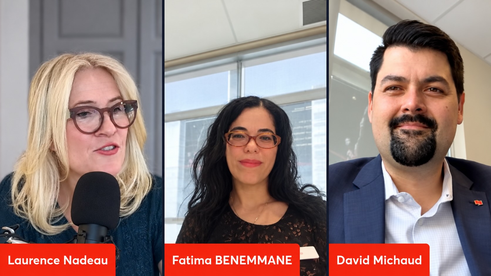 Laurence Nadeau, Fatima Benemmane et David Michaud lors du webinaire sur la santé financière au Canada du 20 octobre 2026